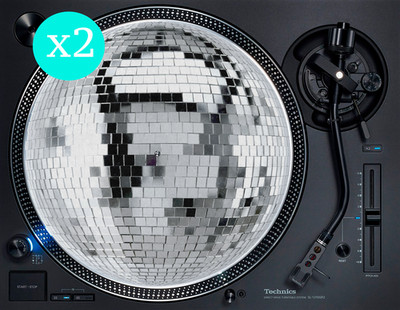 Discokugel Cool Skurril Funky 12'' Plattenspieler Slipmat DJ Vinyl Schallplatte Matte (PAAR)