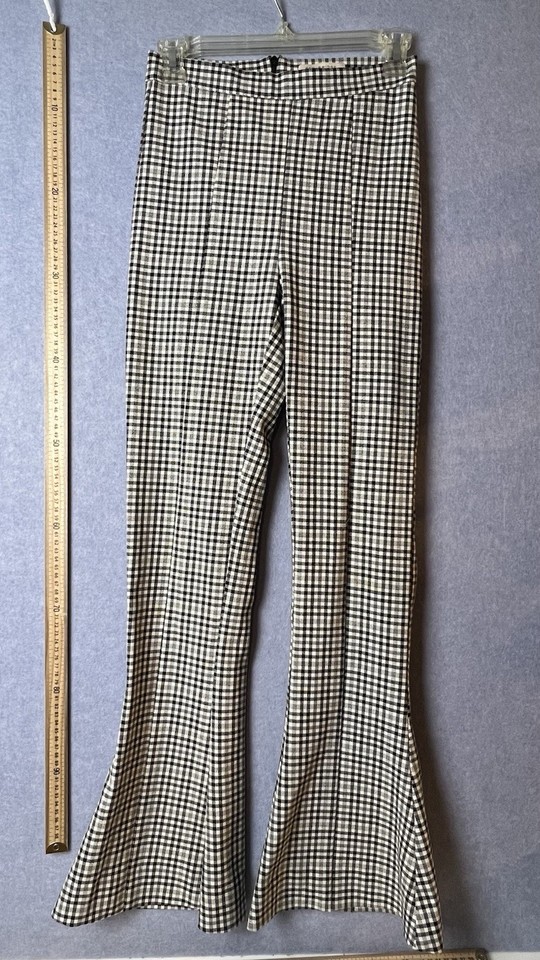 Bec & Bridge Pants Womens 6 Gingham Check Checked Flare Pant Leg Bell Bottoms