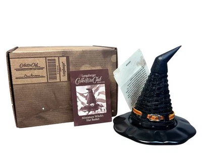 Longaberger 2013 Halloween Miniature Witch’s Hat Basket & Pottery Base - USA - Image 1 of 4