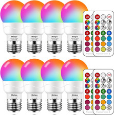 LED Color Changing Bulbs with Remote, 5W RGB E26 5700K 8 Pack New