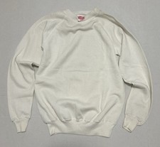 Vintage Hanes Activewear Crewneck Sweatshirt Medium White Blank Old Stock