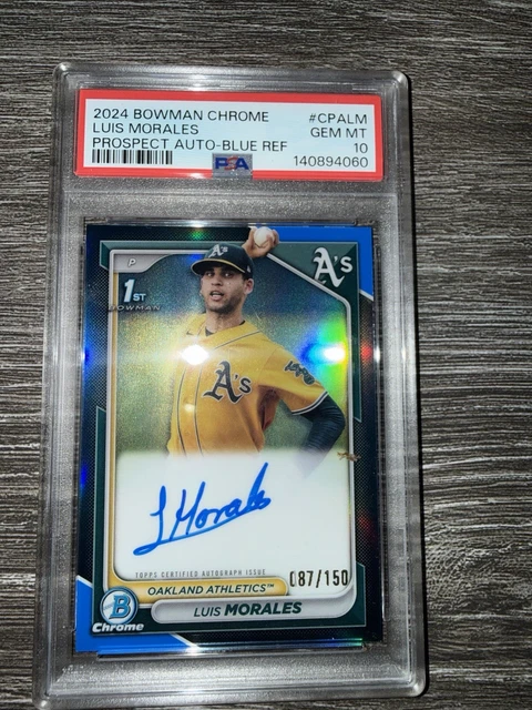 2024 Bowman Chrome -  Autographs Luis Morales #CPA-LM Blue Refractor /150