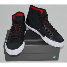 NIB PF Flyers Center Hi Ripstop Sneakers Black & Red Womens 6.5