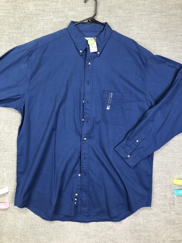 Eddie Bauer Shirt Mens XL Tall Blue Button Down Long Sleeve 100% Cotton Casual