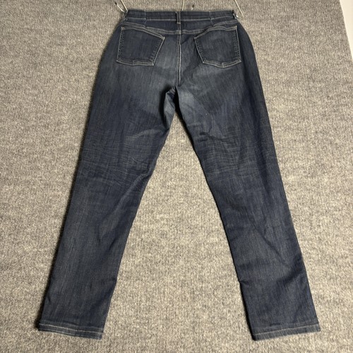 Eileen Fisher Jeans Womens 12 Dark Wash Stretch Organic Cotton Straight Leg - Picture 3 of 17