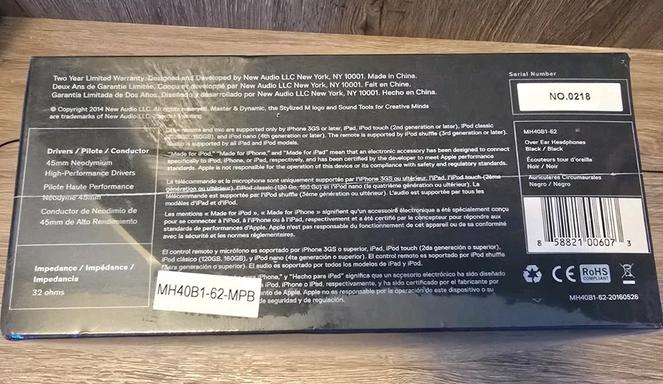 Auriculares Master & Dynamic MH40 negros con cable aislamiento de ruido*LEER DESCRIPCIÓN* Foto 3 de 4