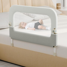 Bed Guard Rail for Toddlers - 32Inch Folding up Adjustable Heights Baby Bed Sa