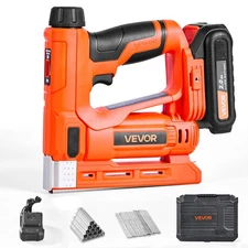 VEVOR Cordless Brad Nailer 2-in-1 Nail Gun Staple Gun 18 Gauge with Battery