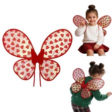 1Pcs Kids Butterfly Wing Heart Organza Wings Dress Up Festival Stage Performance