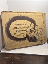 Vintage Family Record Plan Cowhide Leather Photo Album, New In Box