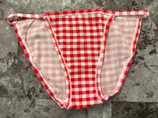 Victoria's Secret PINK - L Smooth Cotton String Bikini Panty Red Gingham Large