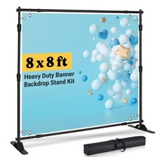 Photo Backdrop Stand - 8x8 ft Heavy Duty Banner Holder Adjustable Photography...