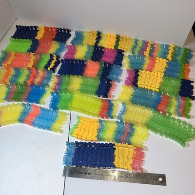 Ontel Magic Tracks Lot of 306+Pieces of Neon And Solid Colors. NO CARS