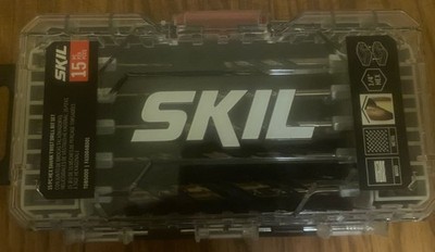 SKIL 15 Pcs Black and gold coated HSS Screw machine Twist Drill Bit Set TDB5000