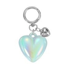 Resin Cute Heart Keychain for Women for Handbag Electroplated Blue