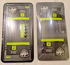 Auto Drive License Plate Clear Bowed Cover and Black Metal Frame Set