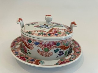 Mottahedeh Nelson Rockefeller Repro Chinese Export 1736 1796 Covered Bowl/Plate