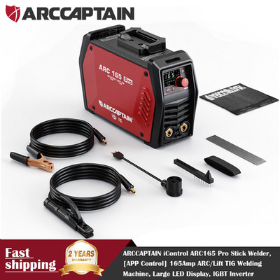 ARCCAPTAIN 165A Digital Inverter Stick Welder 2-in-1 Stick/Lift TIG, App Control