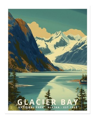 Glacier-Bay-Nationalpark Wandkunst Natur Landschaft Druck Vintage Natu