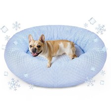 Donut Dog Bed for Small  Medium Dogs - Cooling Pet Bed with Non-Slip Bottom,...