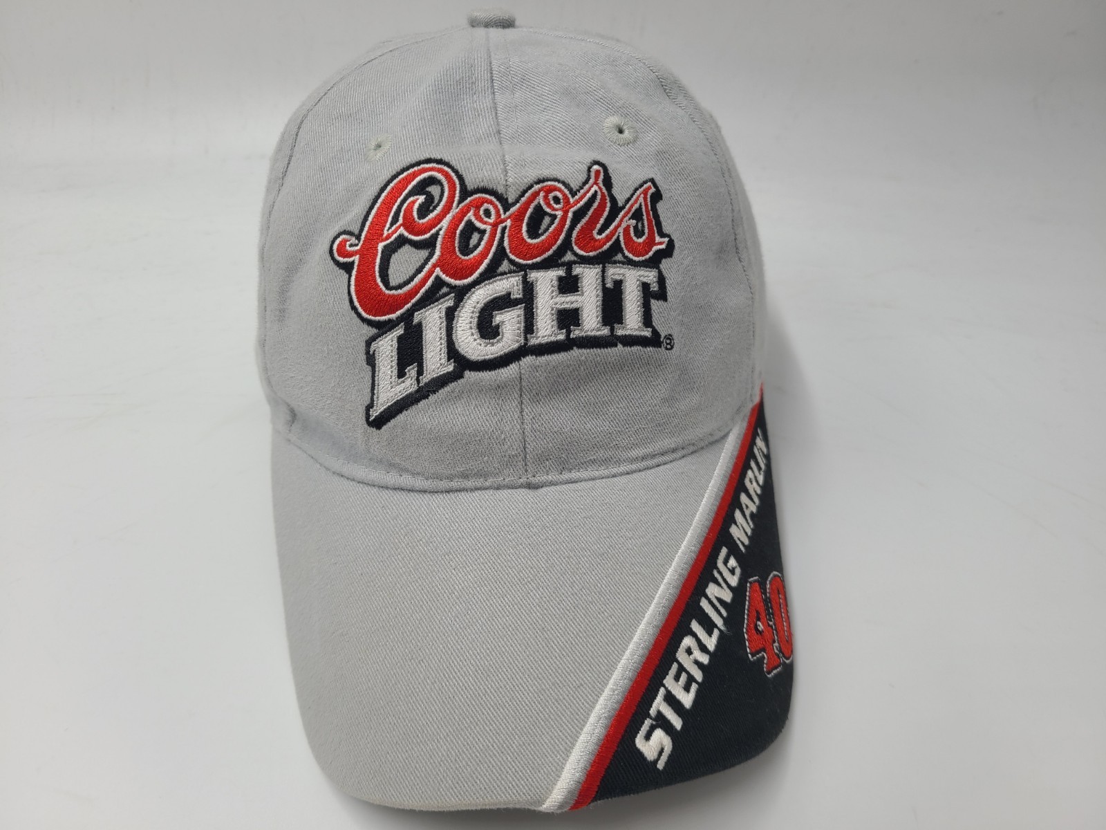 Vintage Sterling Marlin #40 Coors Lights Winners Circle Hat Cap Men NASCAR Gray