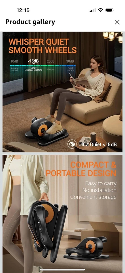 Ellipse Electric Elliptical Machine Under Desk Leg Exerciser Fully Assembled LCD - Image 3 of 3