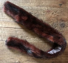 Vintage Authentic Fur ladies mink Maroon head band Red With Button Closure