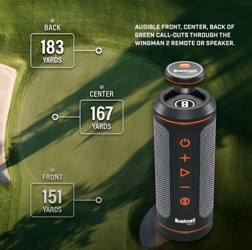 Sealed Wingman 2 Golf Speaker with Audible GPS Premium Audio Magnetic Cart Mount - Picture 4 of 8