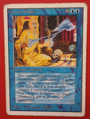 Magic the Gathering Unlimited CONTROL MAGIC  HP Uncommon 1993 Vintage!