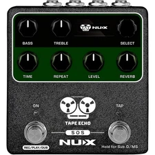 NUX Tape Echo Multi Tape Head Space Echo w/Tap Tempo/Looper Effects Pedal Black
