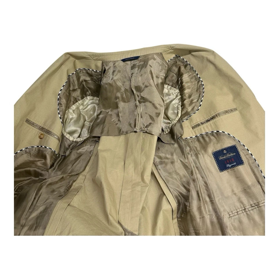 Chaqueta Blazer Brooks Brothers 1818 Fitzgerald Dos Botones Para Hombre Talla 40R Tostada Foto 3 de 4