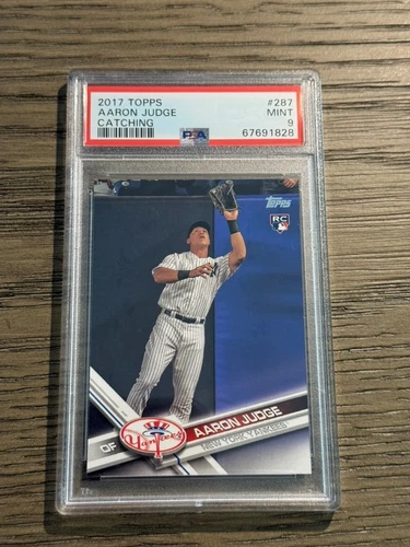 2017 Topps Aaron Judge #287 Catching PSA 9 MINT Rookie Card RC