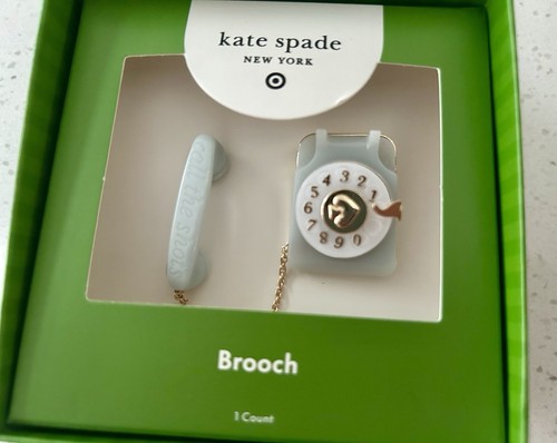 Kate Spade x Target Brooch Telephone Rotary Spins New York Pin 2025 Jewelry Blue - Picture 6 of 9