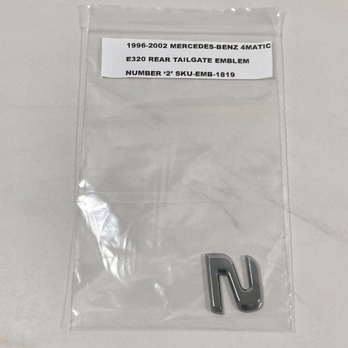 1996-2002 Mercedes-Benz E320 4Matic Emblem Number '2' Rear Trunk Tailgate Chrome - Picture 9 of 9