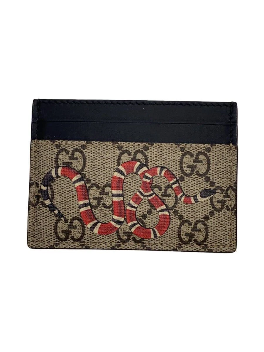 Étui à cartes GUCCI GG Supreme cuir beige motif total homme occasion