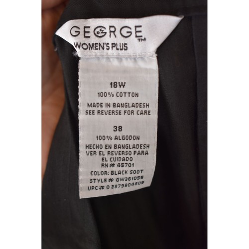 Women's George Women's Plus Black Textured Cropped Pants Pockets 18W - Picture 4 of 6