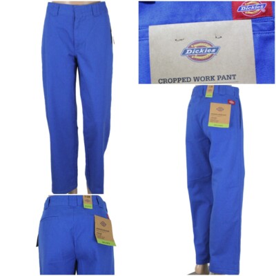 NWT DICKIES Junior Women's Blue Relaxed Fit High Rise Cropped Work Pants NEW
