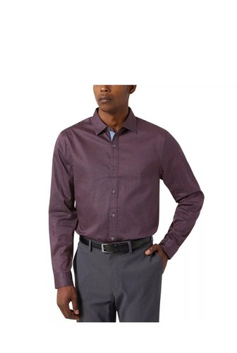 Tahari Men's Luxe Woven Dress Shirt | Red Size XXL B34 - Picture 3 of 5