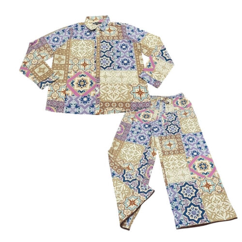 Tolani Womens Cozy Lounge Pajama Set Sleepwear Small Size Printed Top with Pants