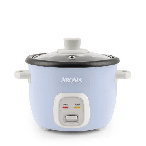 Aroma Housewares 4-Cups Cooked / 1Qt. Rice & Grain Cooker ARC-302NGBL Blue