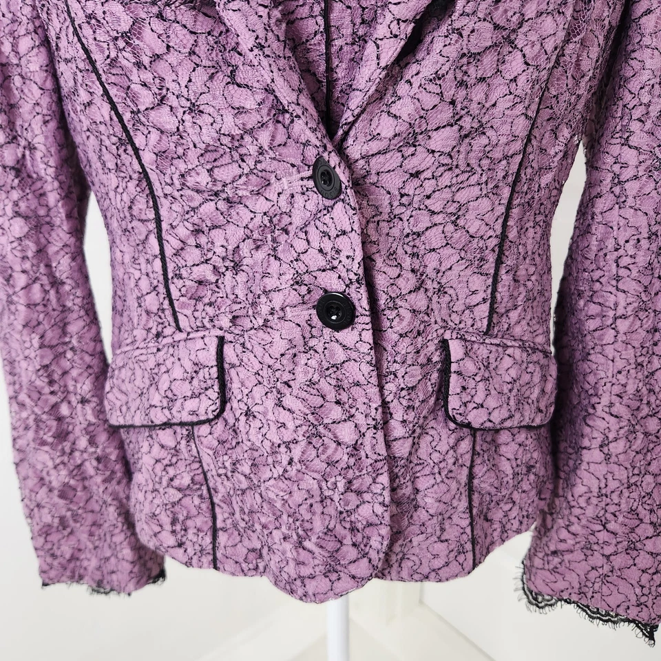 Bisou Bisou Blazer Womens 8 Purple Lace Camisole Fairy Grunge Michele Bohbot - Image 3 of 4