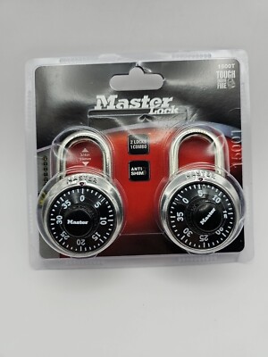 Master Lock 1500T Cadenas à Combinaison – Lot De 2 – Noir – Idéal Casier École, Sport, Gym – Fabriqué Aux USA