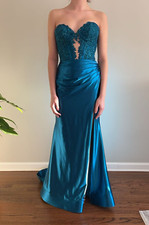 Prom Dress, Sherri Hill, Size 0, Blue, Formal, Gown, Fit and Flare, Prom