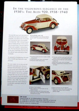 1/24 : CMC PROSPECTUS  DE VENTE RECTO / VERSO AUDI 920 1938-1940 - EN BON ETAT