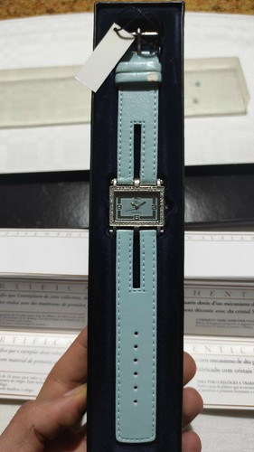 HACHETTE BLUE SWAROVSKI CRYSTAL QUARTZ WATCH TOPLA JEWEL WATCH