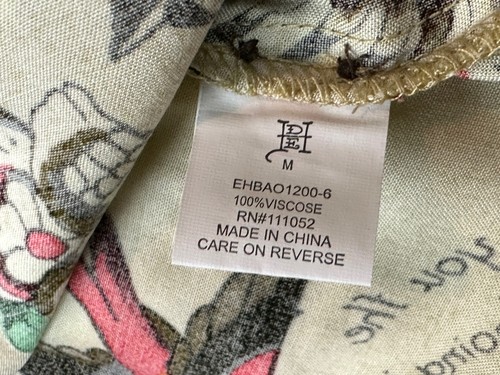 Camicia da uomo Ed Hardy taglia media stampa tatuaggio 100% viscosa manica corta bottoni - Foto 8 di 9