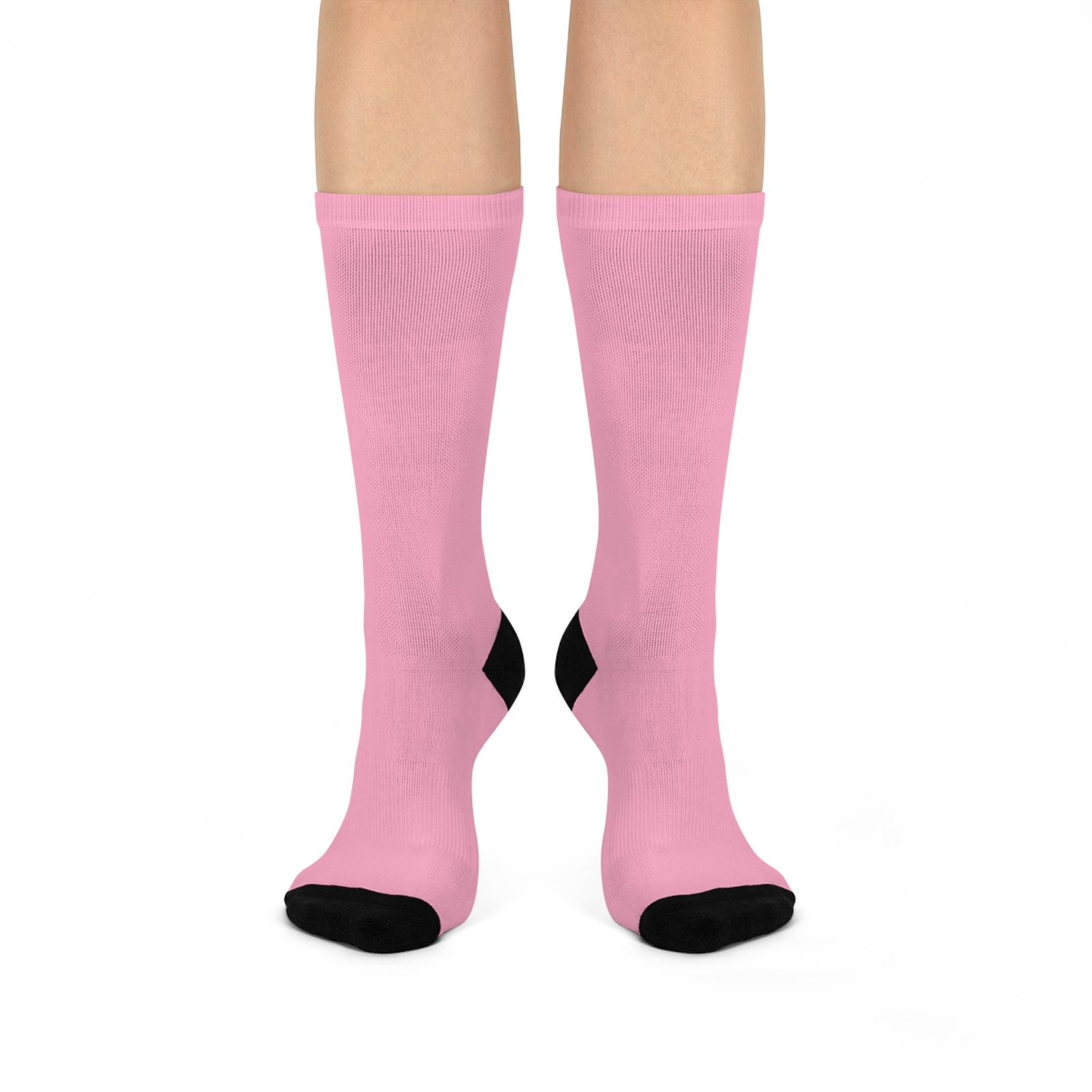 Soft Cushioned Pink Crew Socks for All-Day Comfort-image