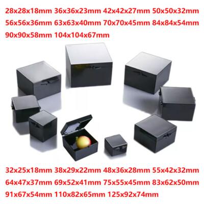 28mm - 125mm Schwarz Aufbewahrungsbox Kunststoff mit Scharnierdeckel Medizin Box