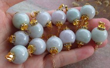 1Pcs Small Green Burma A Jade jadeite Pendant Circle Bead Necklace 676022