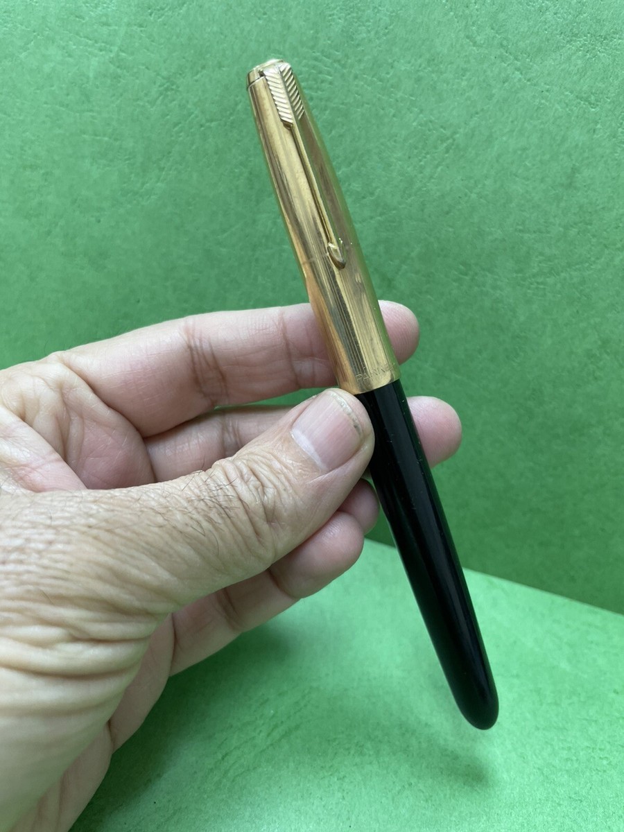 Parker 51 Fountain pen Gold Filled 12k gold nib -Black R3 | eBay